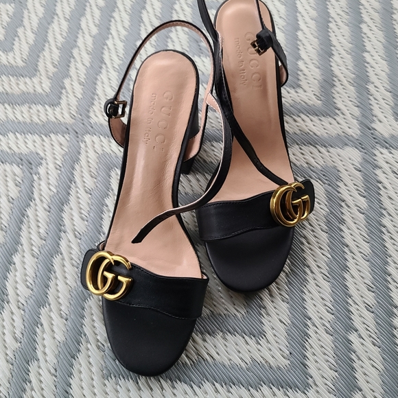 Gucci Shoes - 1:1 Gucci Marmont sandals block heel size 38 black
